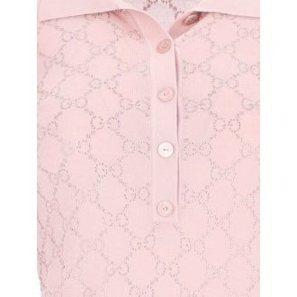 Gucci Women "Gg Crystal" Knit Polo Shirt - Picture 5 of 5